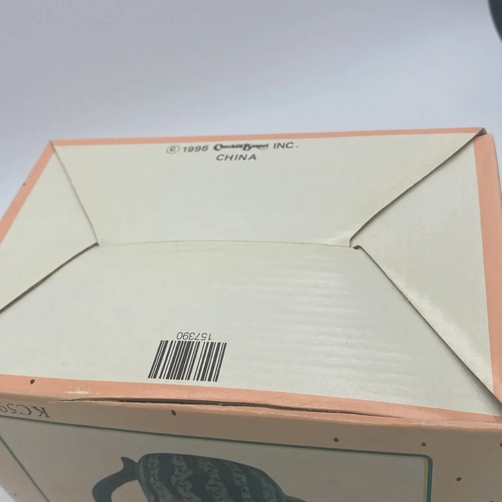 VTG  Cracker Barrel mini Watermelon ceramic Teapot w/ box